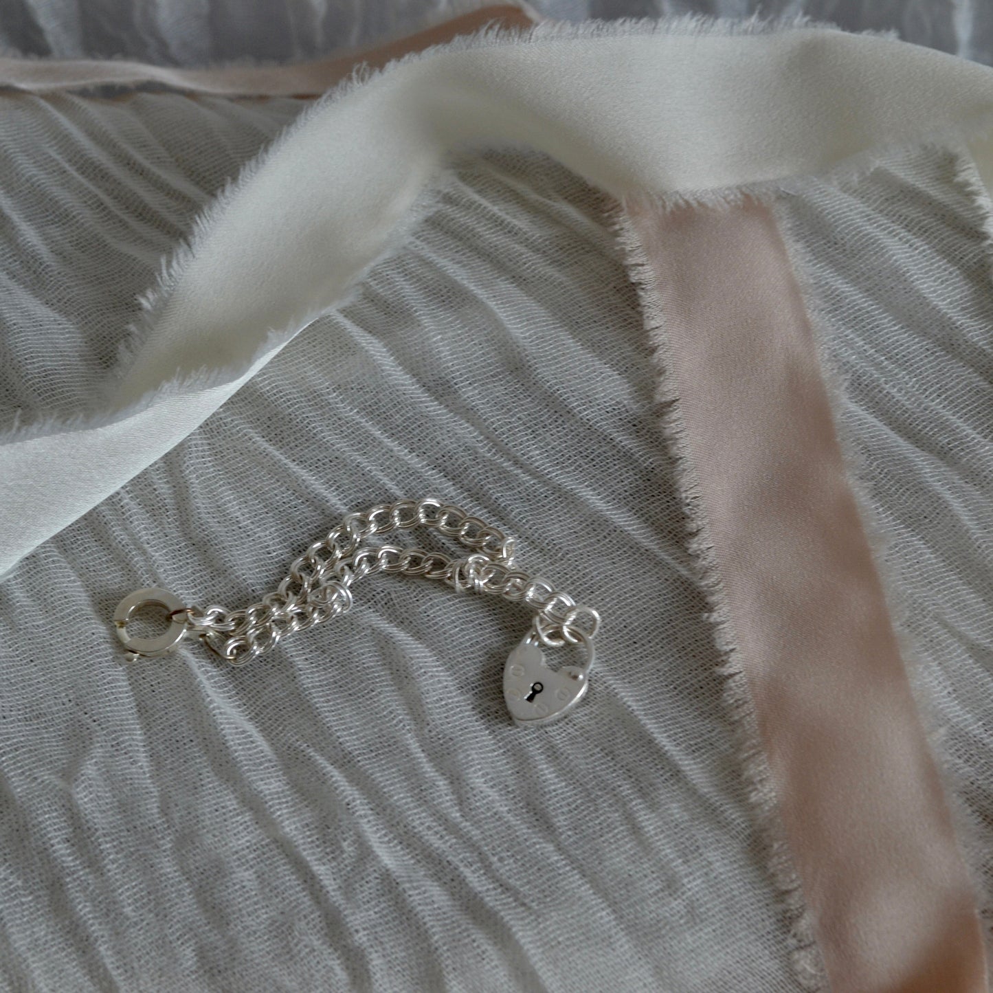 Silver Heart Locket Bracelet