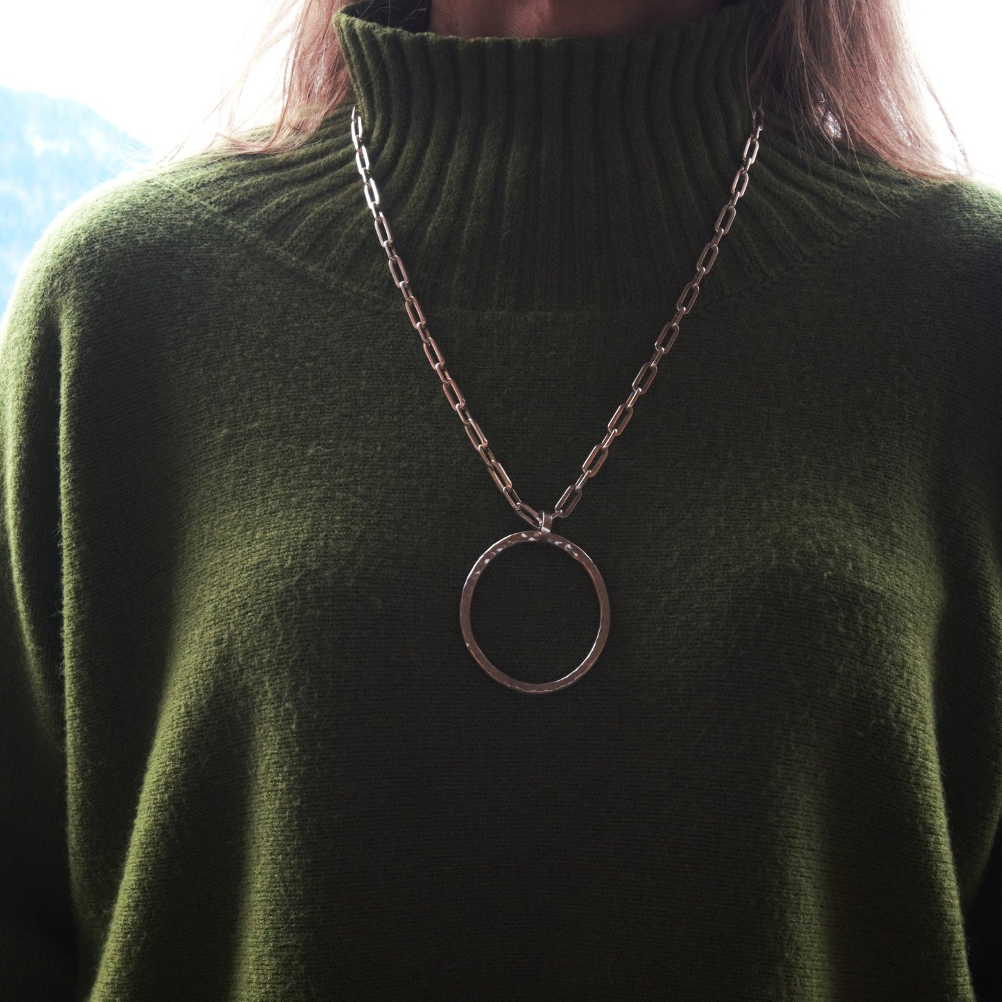 Oval and Rectangle Statement Necklace