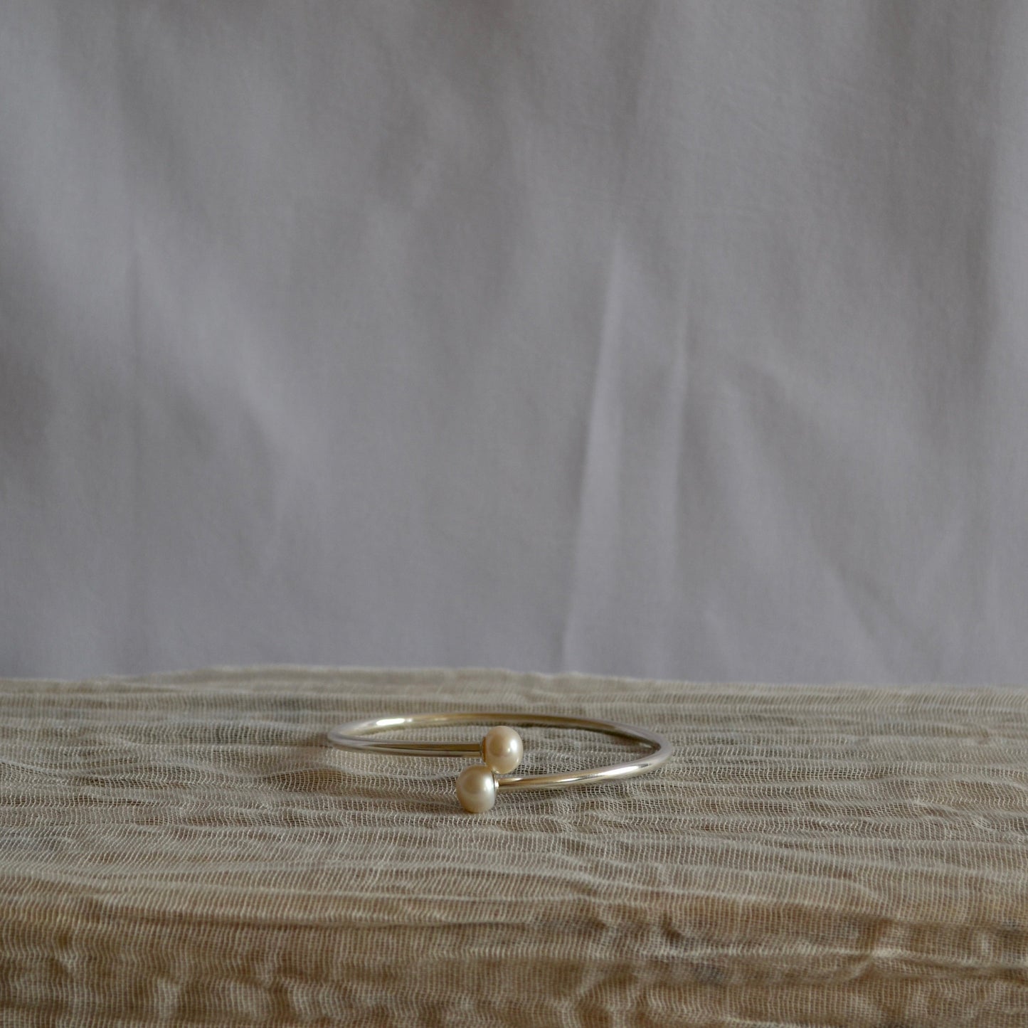 Silver & Freshwater Pearl Bangle