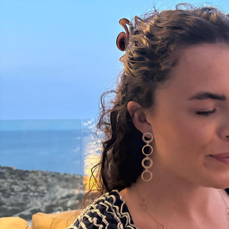 Gold Diamond Carousel Drop Earrings