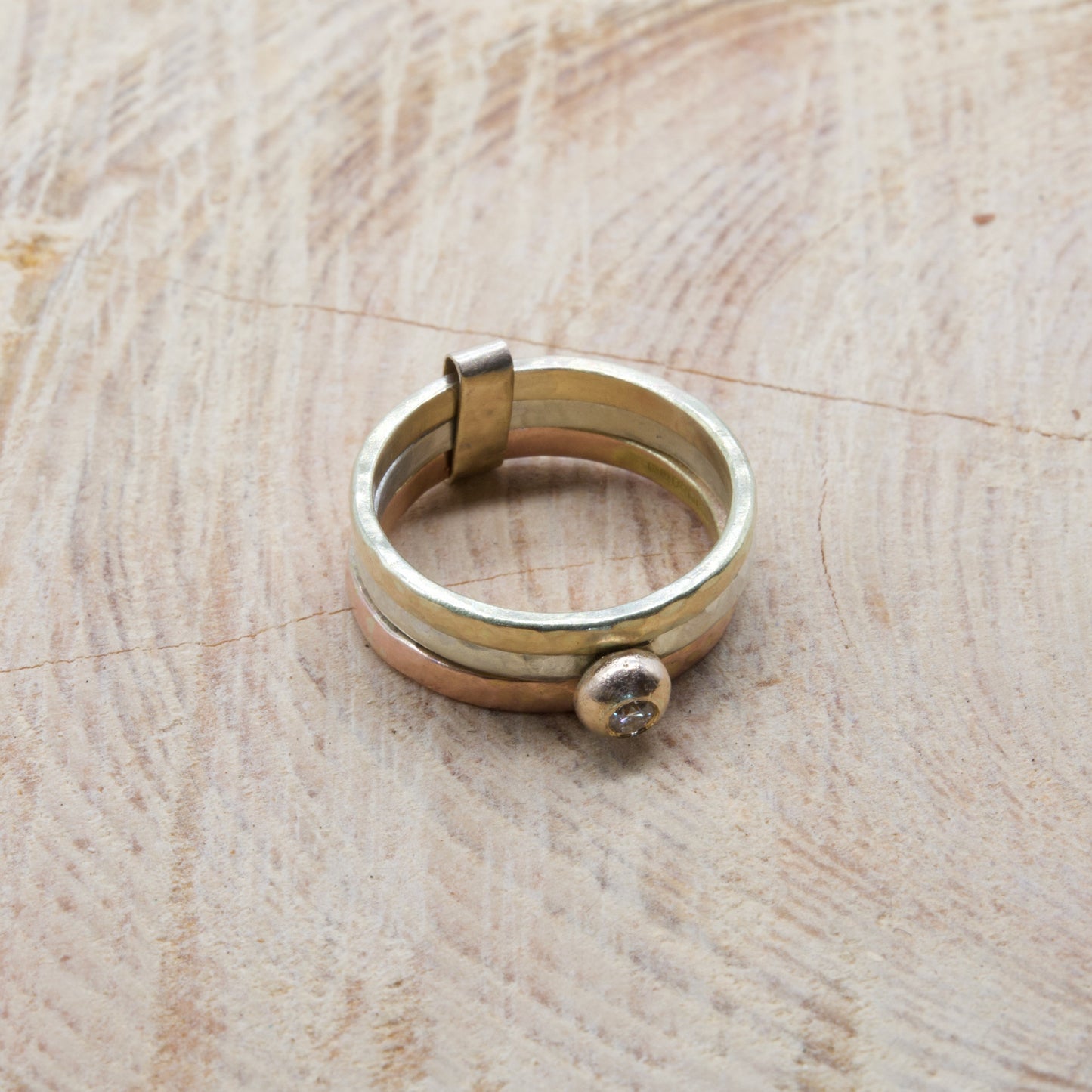 Red, Yellow & White Gold Original Diamond Stack