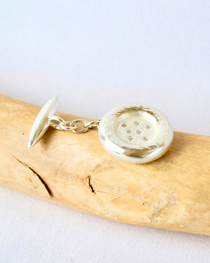 Chunky Circle Diamond Cufflinks