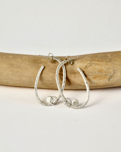 Oval Link Silver Hoops