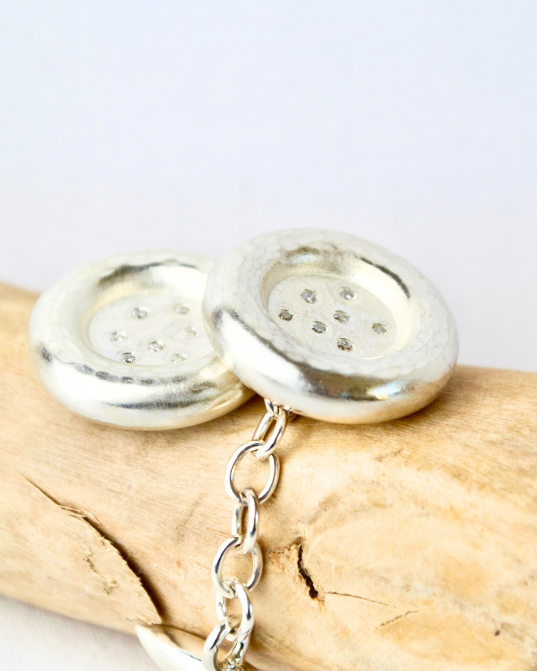 Chunky Circle Diamond Cufflinks