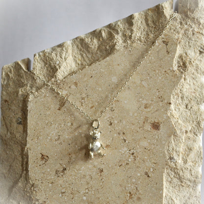 Silver Teddy bear Charm Necklace