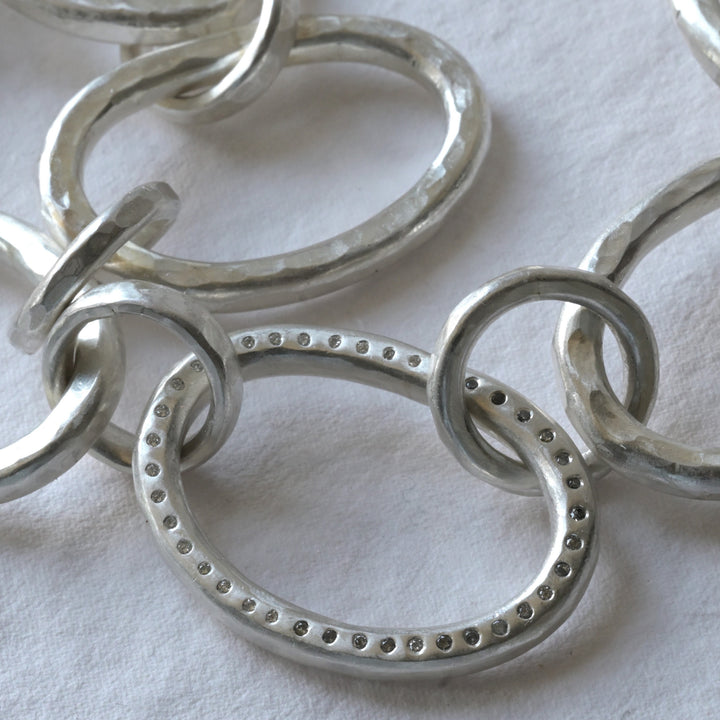 Statement Sterling Silver &amp; Diamond Chain