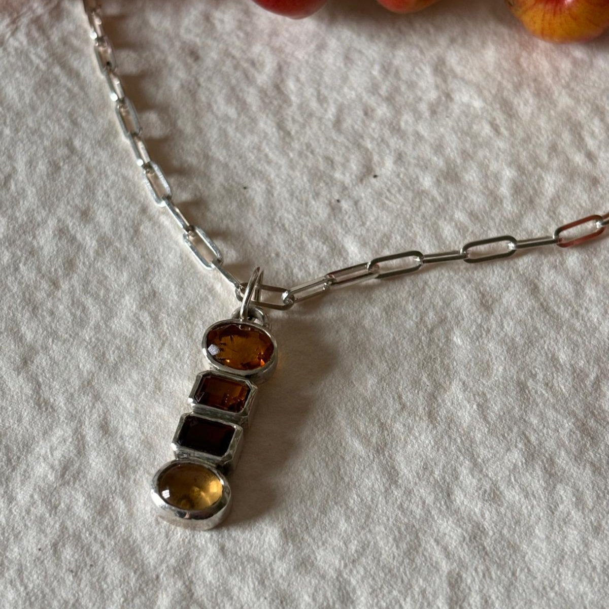 Citrine & Garnet Stack Pendant