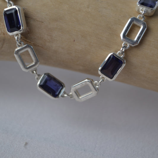 Sterling Silver Iolite Bracelet