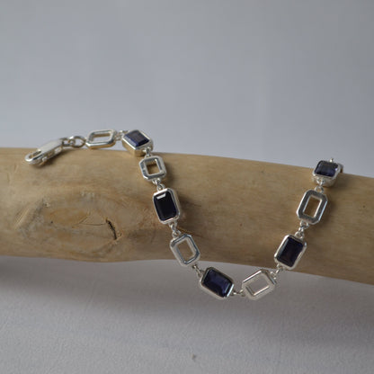 Sterling Silver Iolite Bracelet