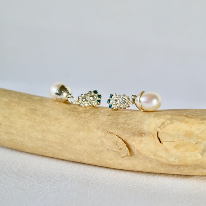 Topaz Pearl Drop Earrings