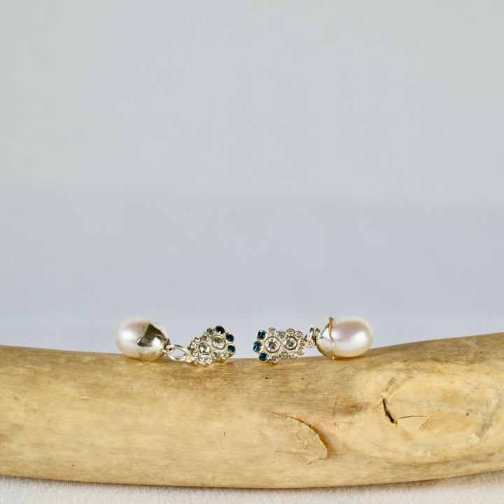 Topaz Pearl Drop Earrings