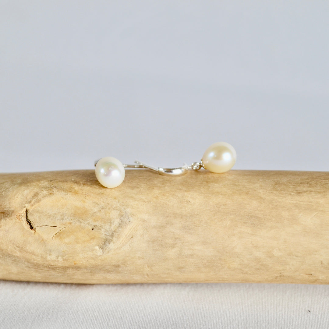 Teardrop Pearl Drop Hoops