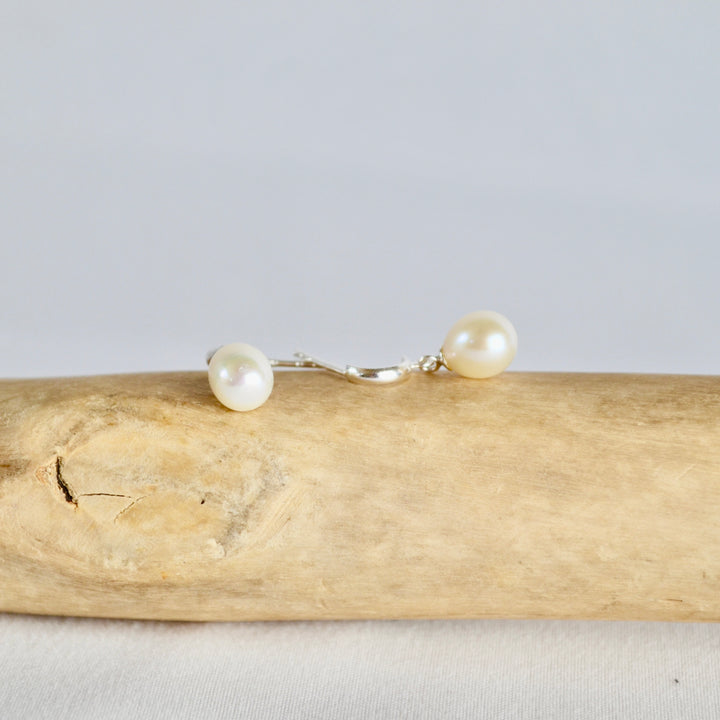 Teardrop Pearl Drop Hoops