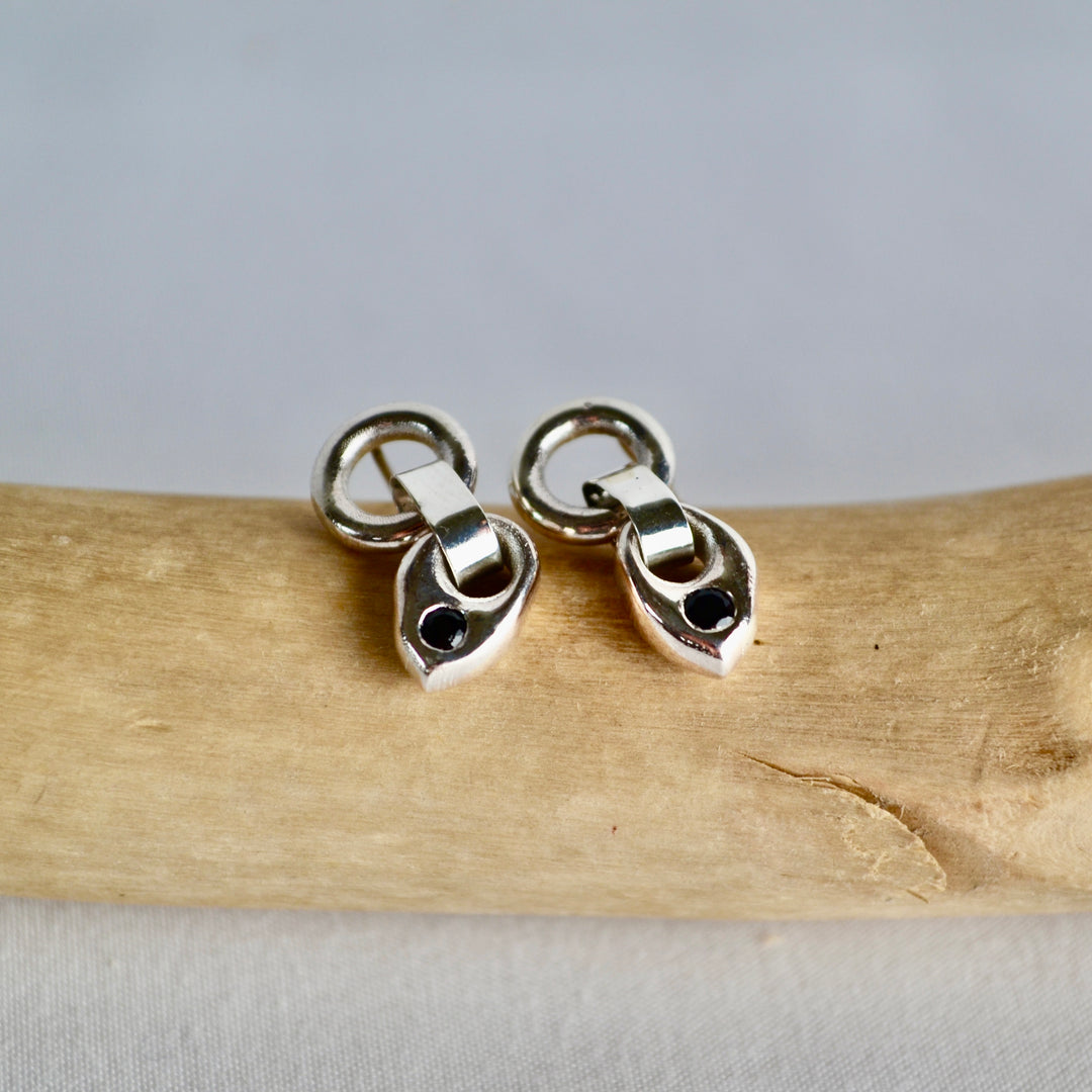 Tourmaline &amp; Silver Doughnut Earrings