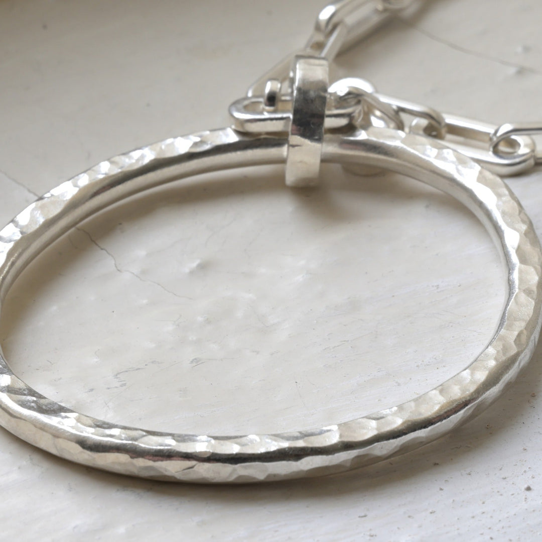 Oval and Rectangle Statement Necklace
