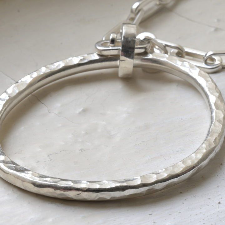 Oval and Rectangle Statement Necklace