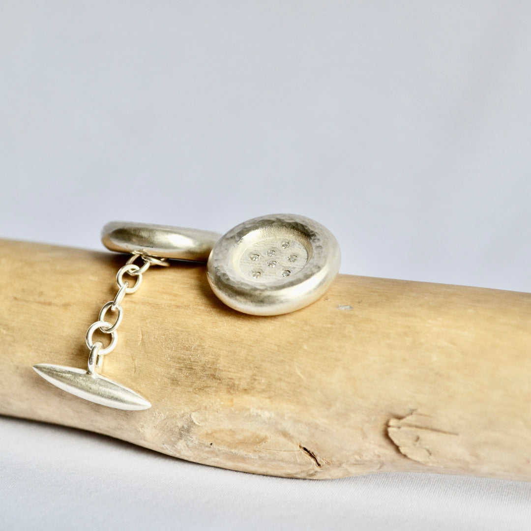 Button Diamond Cufflinks