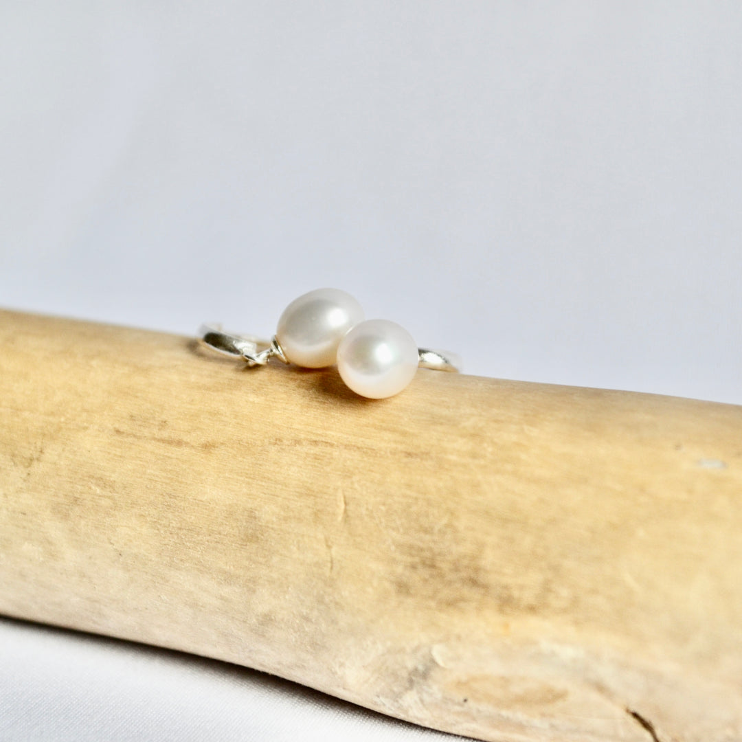Teardrop Pearl Drop Hoops