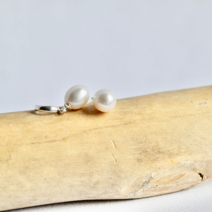 Teardrop Pearl Drop Hoops