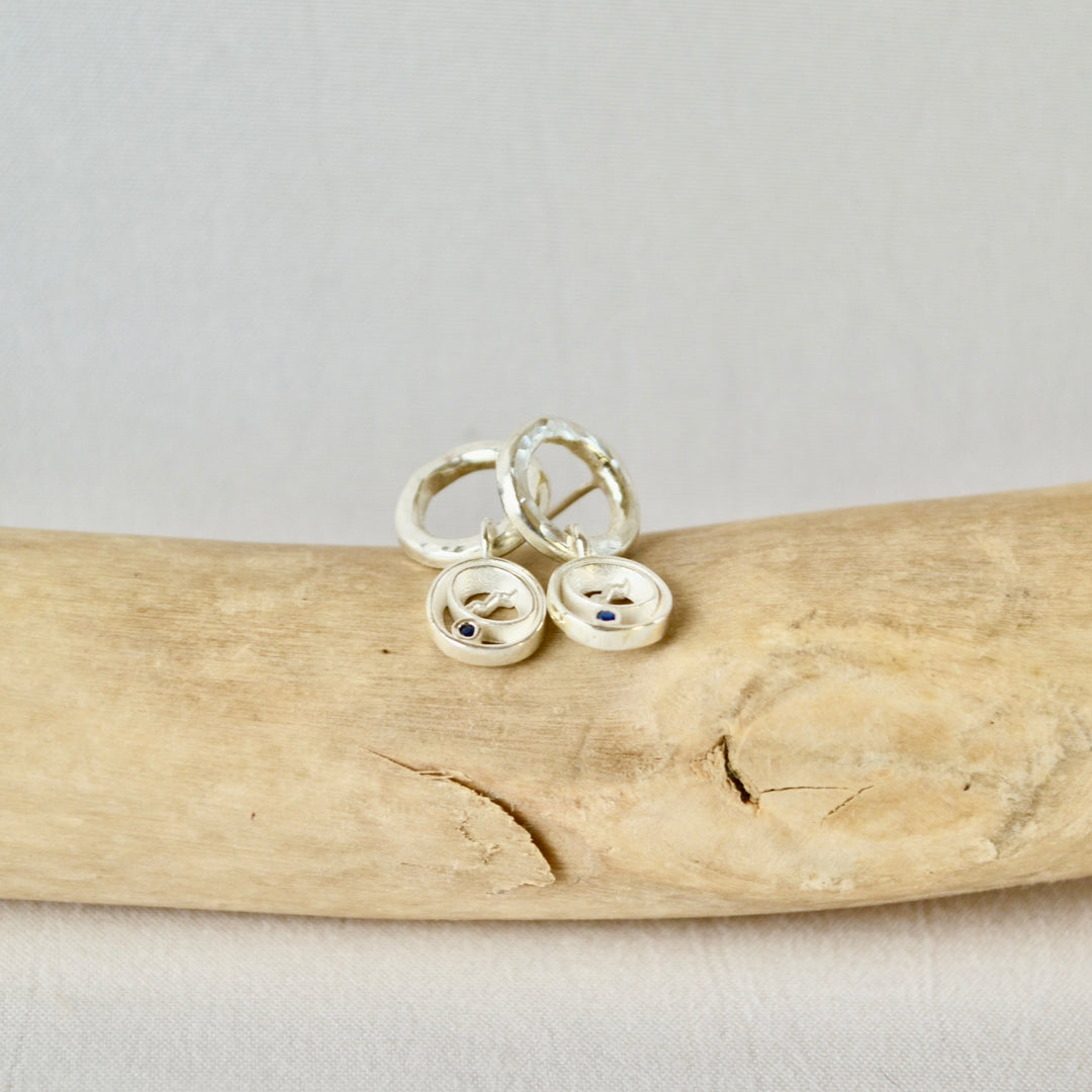 Silver Sapphire Alpine Drop Earrings