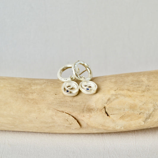 Silver Sapphire Alpine Drop Earrings
