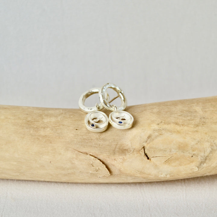 Silver Sapphire Alpine Drop Earrings