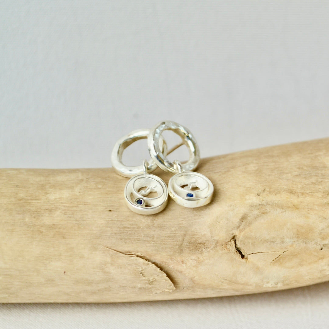 Silver Sapphire Alpine Drop Earrings