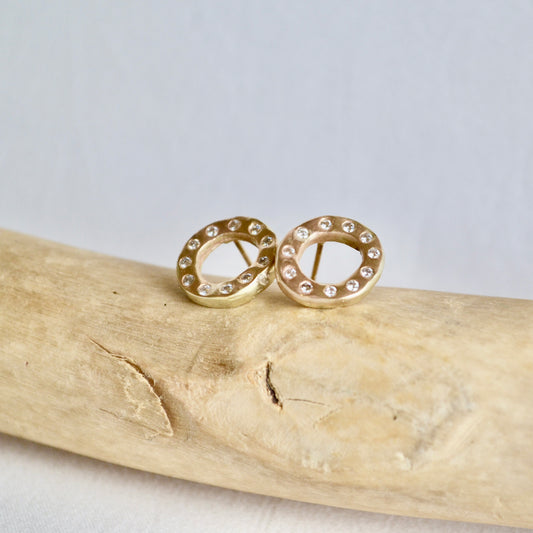 Gold & Natural Diamond Wreath Earrings