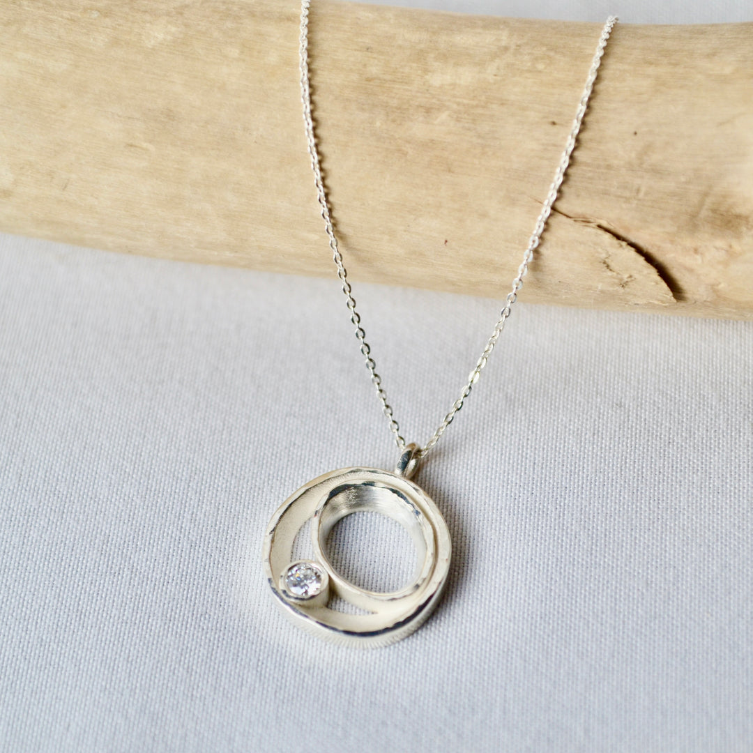 Classic Silver Diamond Pendant