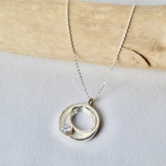 Classic Silver Diamond Pendant