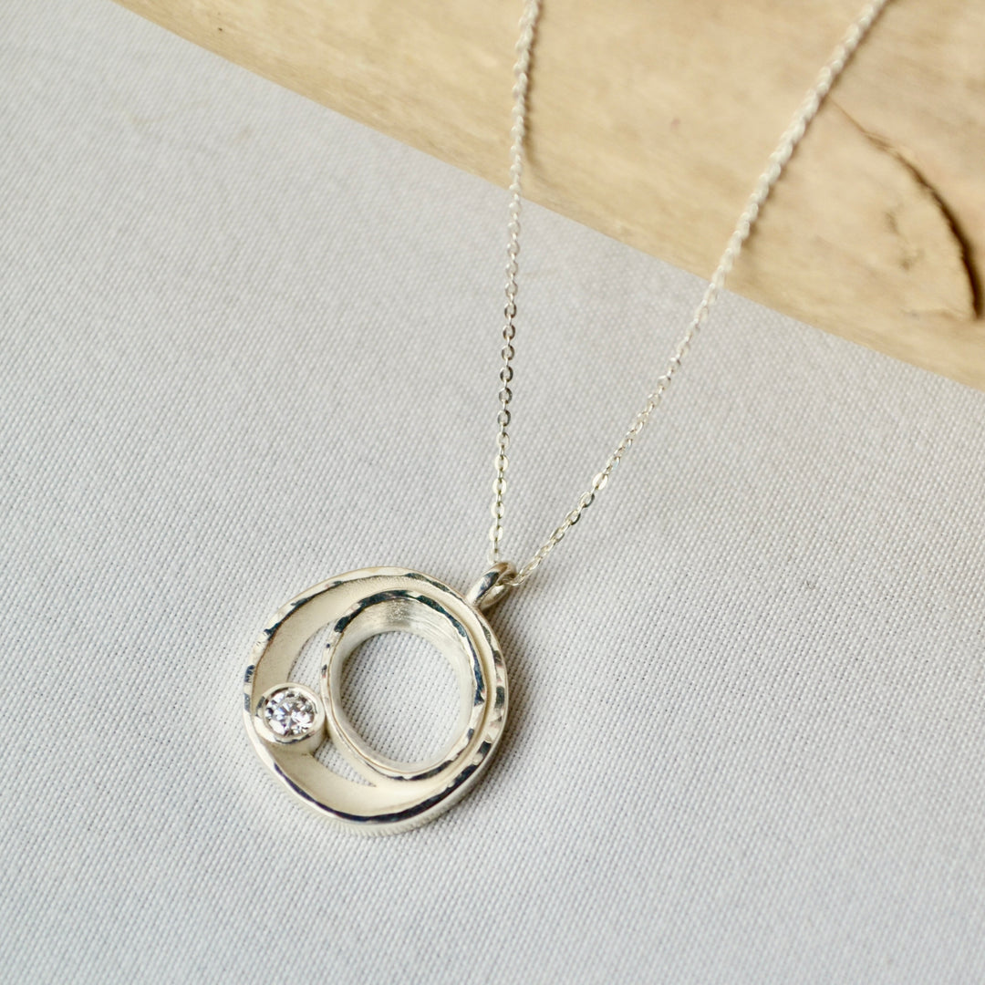 Classic Silver Diamond Pendant