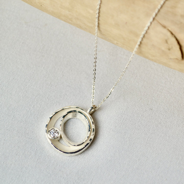 Classic Silver Diamond Pendant
