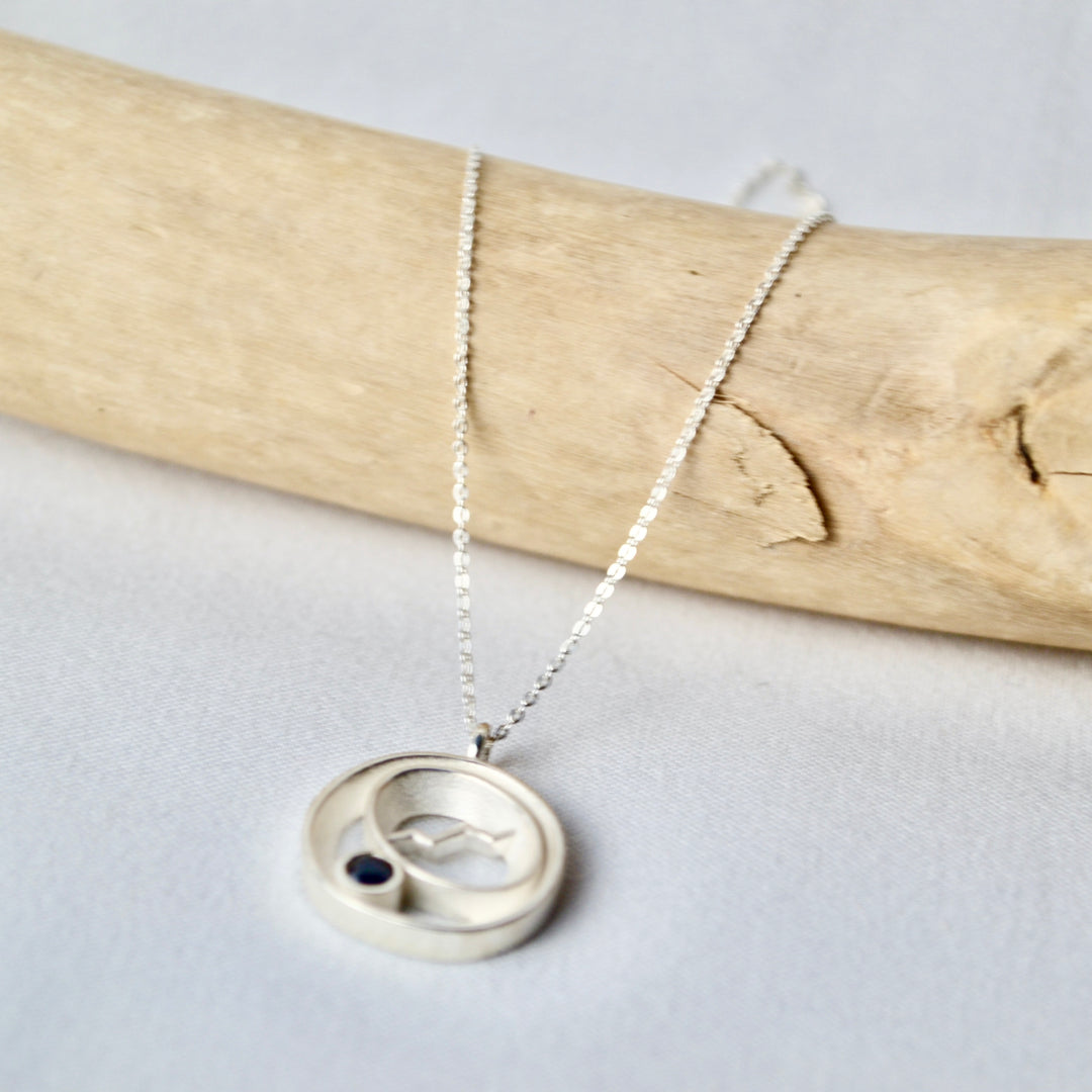 Silver Sapphire Alpine Pendant