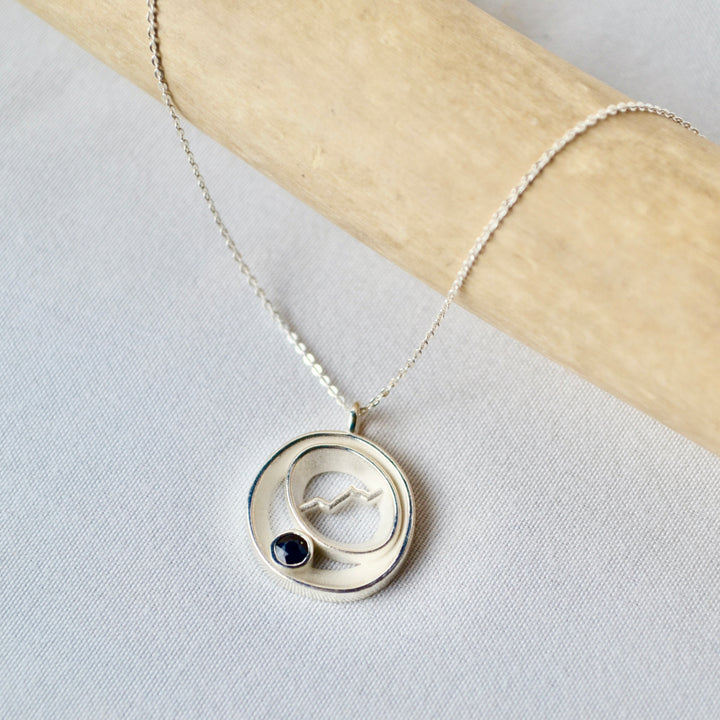 Silver Sapphire Alpine Pendant