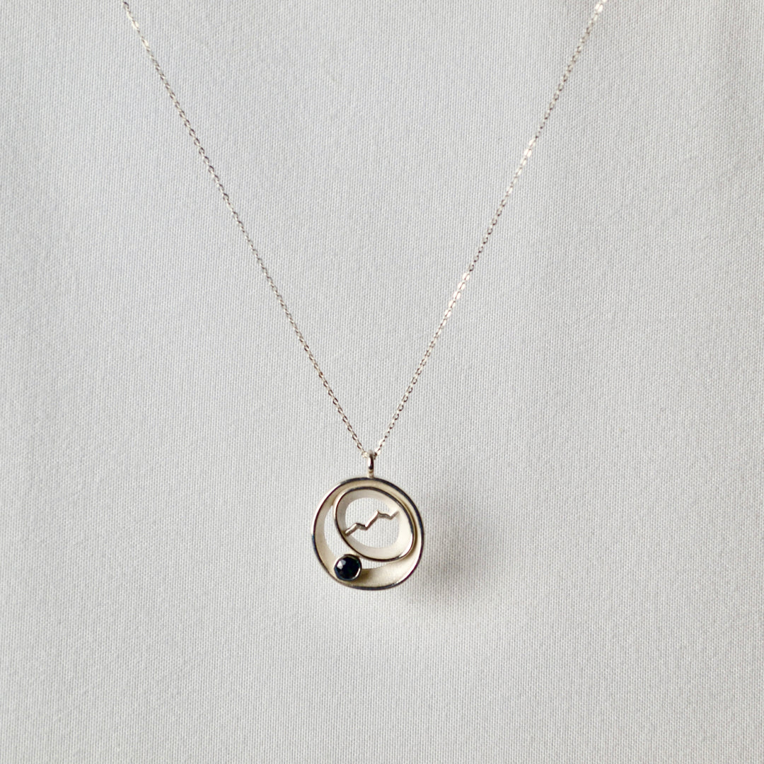 Silver Sapphire Alpine Pendant