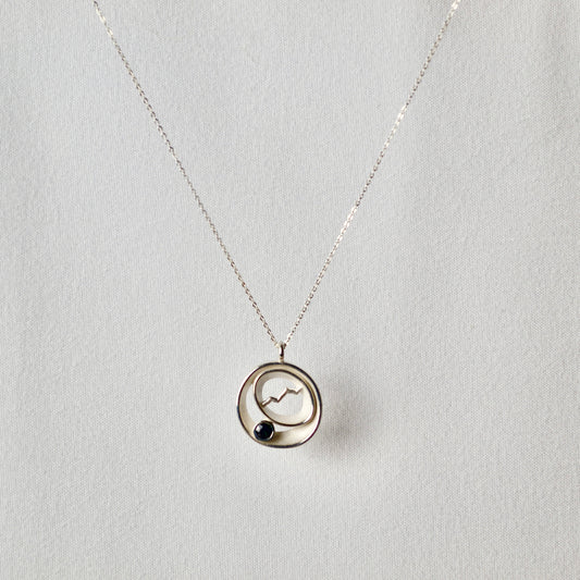 Silver Sapphire Alpine Pendant