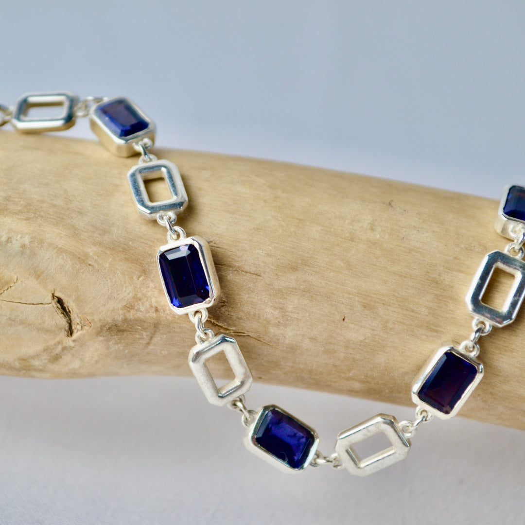 Sterling Silver Iolite Bracelet