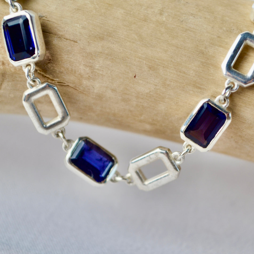 Sterling Silver Iolite Bracelet