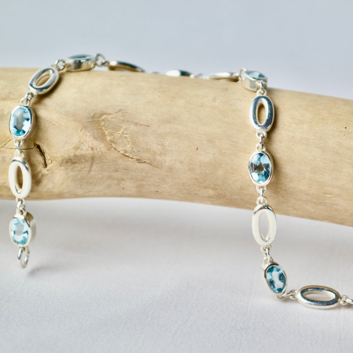 Sterling Silver Topaz Bracelet