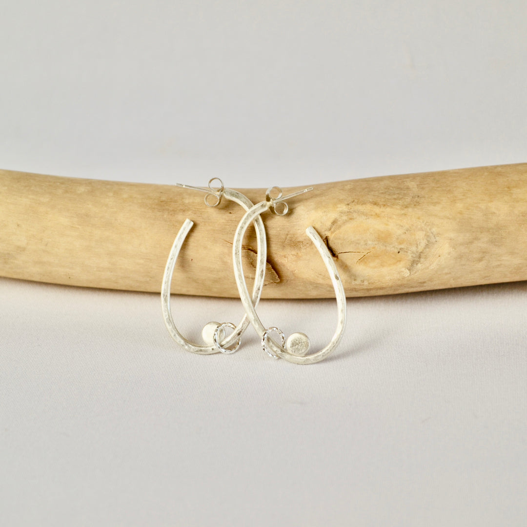Oval Link Silver Hoops