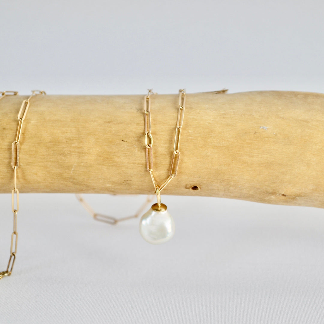 Keshi Pearl Necklace in Gold