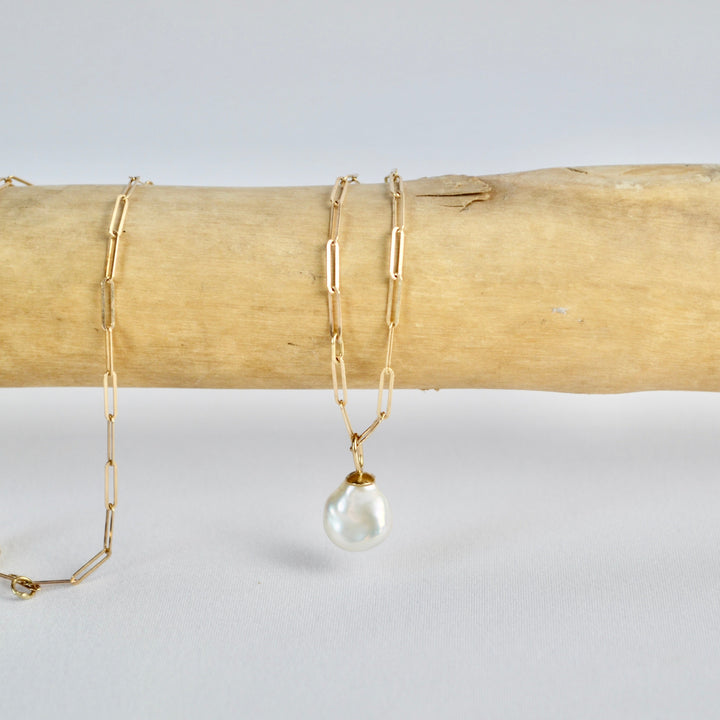 Keshi Pearl Necklace in Gold