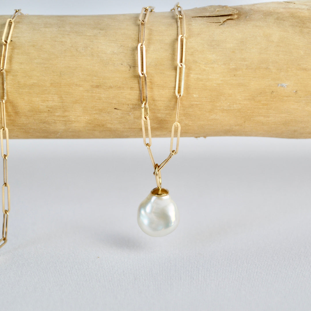 Keshi Pearl Necklace in Gold