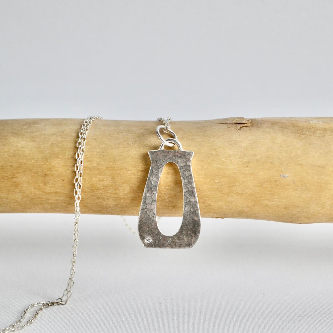Diamond and Silver Letter Pendant