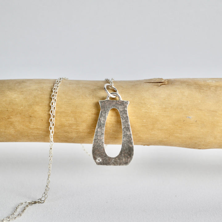 Diamond and Silver Letter Pendant