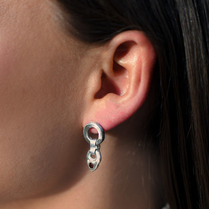 Silver Gemstone Drops