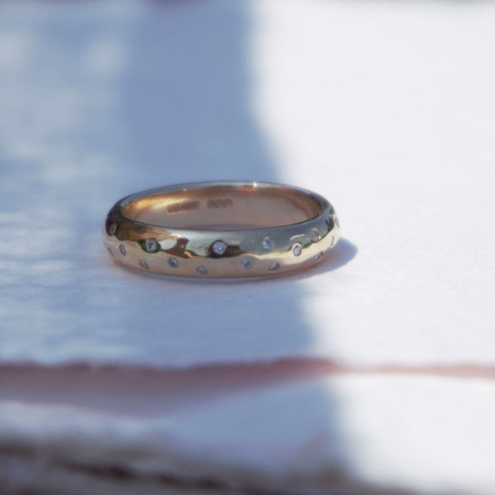 Gold &amp; Diamond Wedding Band