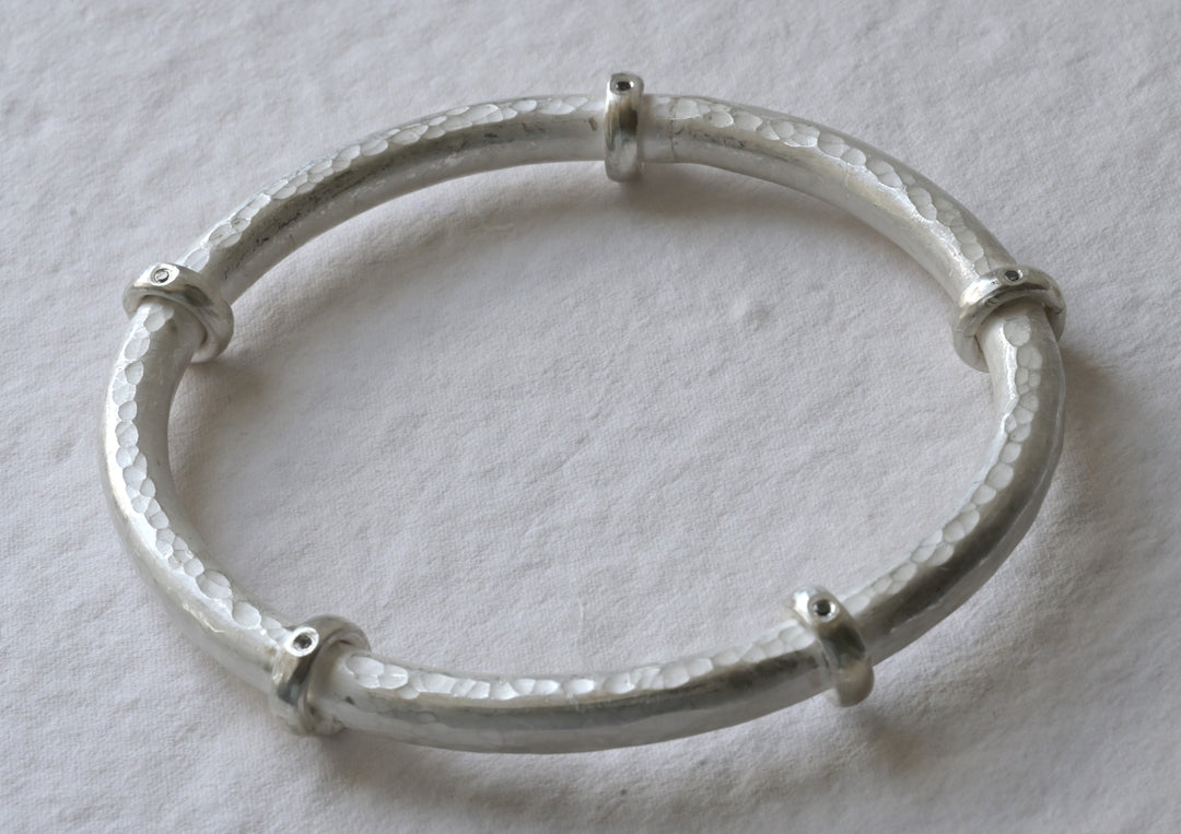 Statement Sterling Silver &amp; Diamond Bangle