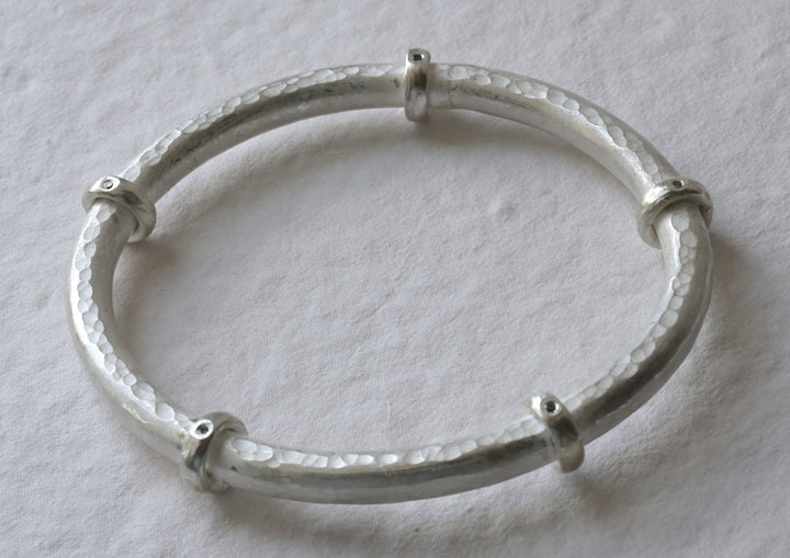 Statement Sterling Silver &amp; Diamond Bangle