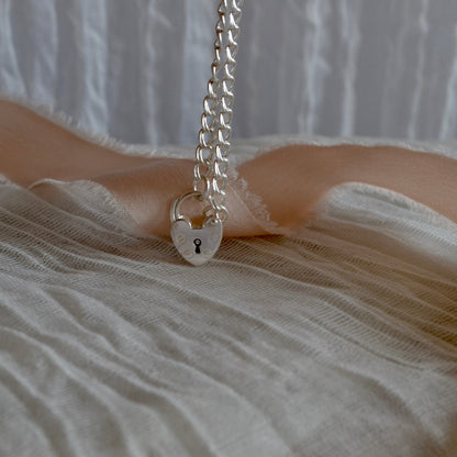 Silver Heart Locket Bracelet
